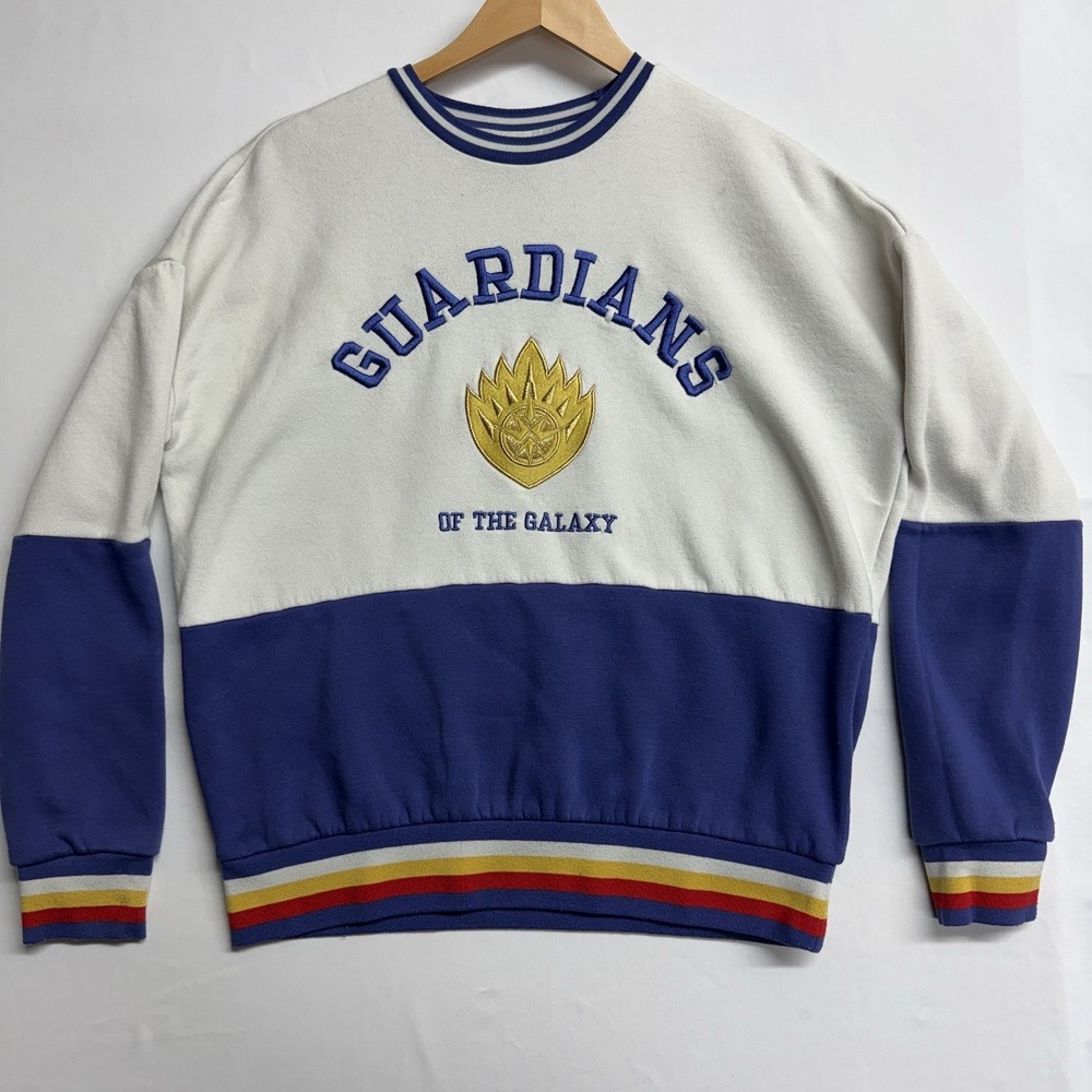 Y2K Marvel Guardians of‎ the Galaxy Sweatshirt XS Oversized Colorblock Varsity